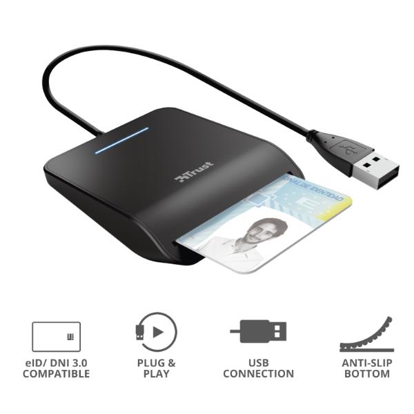 Trust PRIMO LETTORE DI SMART CARD (TIPO TESSERA SANITARIA) - NERO
