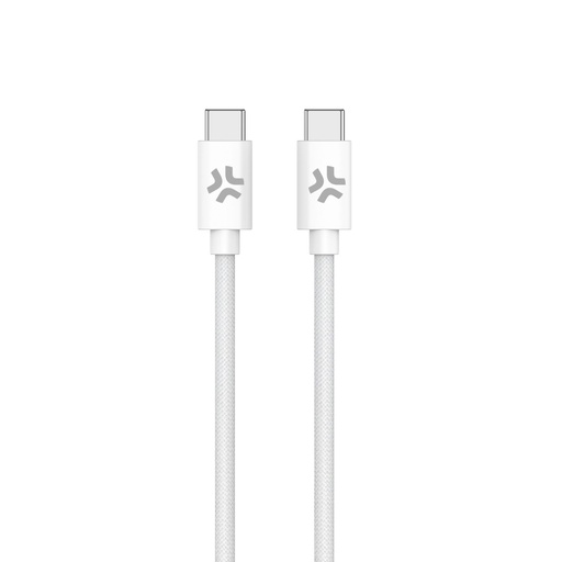[
USBCUSBCCOTTWH] Celly USBCUSBCCOTT - 60W USB-C to USB-C Cotton Braided Cable [POWER DELIVERY]