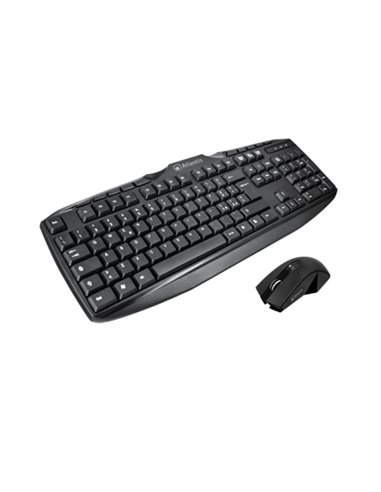 [P013-AX250G+M] KIT ATLANTIS BASIC 400 P013-AX250G+M TASTIERA WIRELESS + MOUSE OTTICO WIRELESS 3 Tasti + scroll, Ricevitore nano-size USB