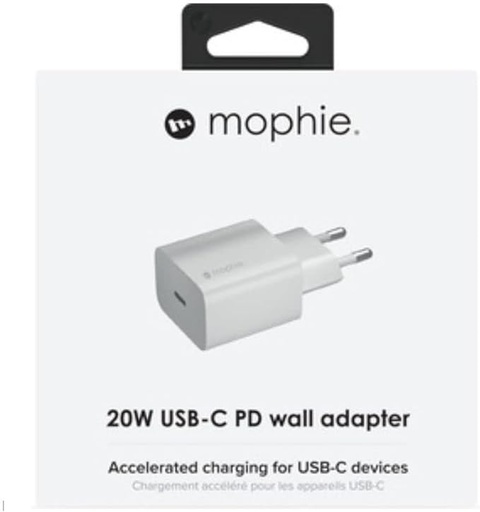 [409907457] Mophie - 20W - Per Dispositivo USB tipo C - 5V DC Uscita